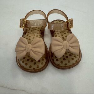 Mini Melissa Gold Bow Sandals Size 5